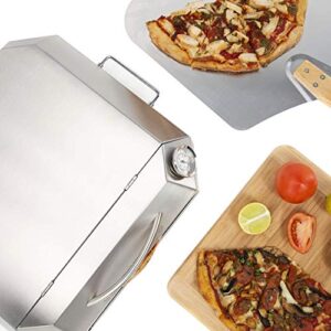 only fire Pizza Oven Kit for Grill Top, Portable Stainless Steel Pizza Oven Kit for Gas Grill, Charcoal Grill and Propane, Baking Tools Including Pizza Chamber, Pizza Stone, Pizza Peel & Thermometer