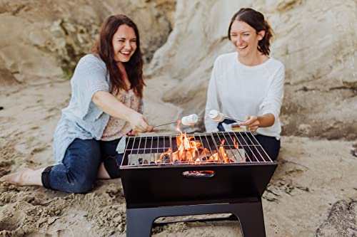 ONIVA - a Picnic Time brand X-Grill Portable Grill, Camping Grill, Small Charcoal Grill for Tailgating, (Black)