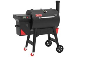 dyna-glo dgss7002bpw-d signature series 706 total sq. in. wood grill pellet grill & smoker, black/red