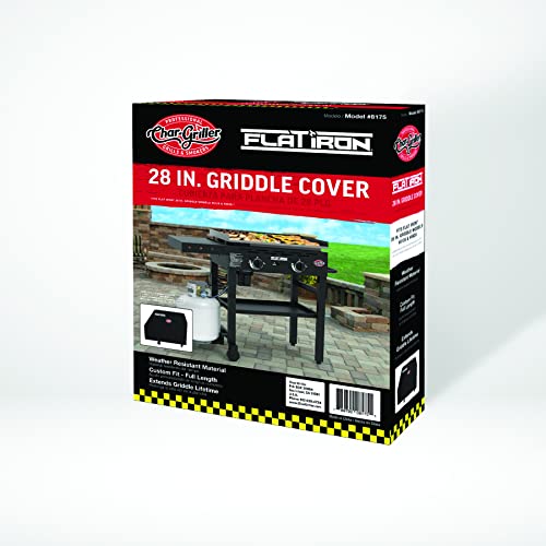 Char-Griller 8175 Flat Iron 2 Burner Outdoor Gas Griddle Grill Cover, Black