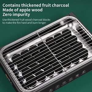 Upgrade Disposable BBQ Grill Stainless Steel Portable Easy Lighting Grill Outdoor Charcoal Grill For Outdoor Picnic Patio Backyard Camping Cooking Can Last 2 Hours (Dimensions: 33*22*6cm) (Black)