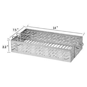 Skyflame Stainless Steel Flat Spit Rotisserie Grill Basket Fits for 5/16 Inch Square, 3/8 Inch Square, 1/2 Inch Hexagon Spit Rods