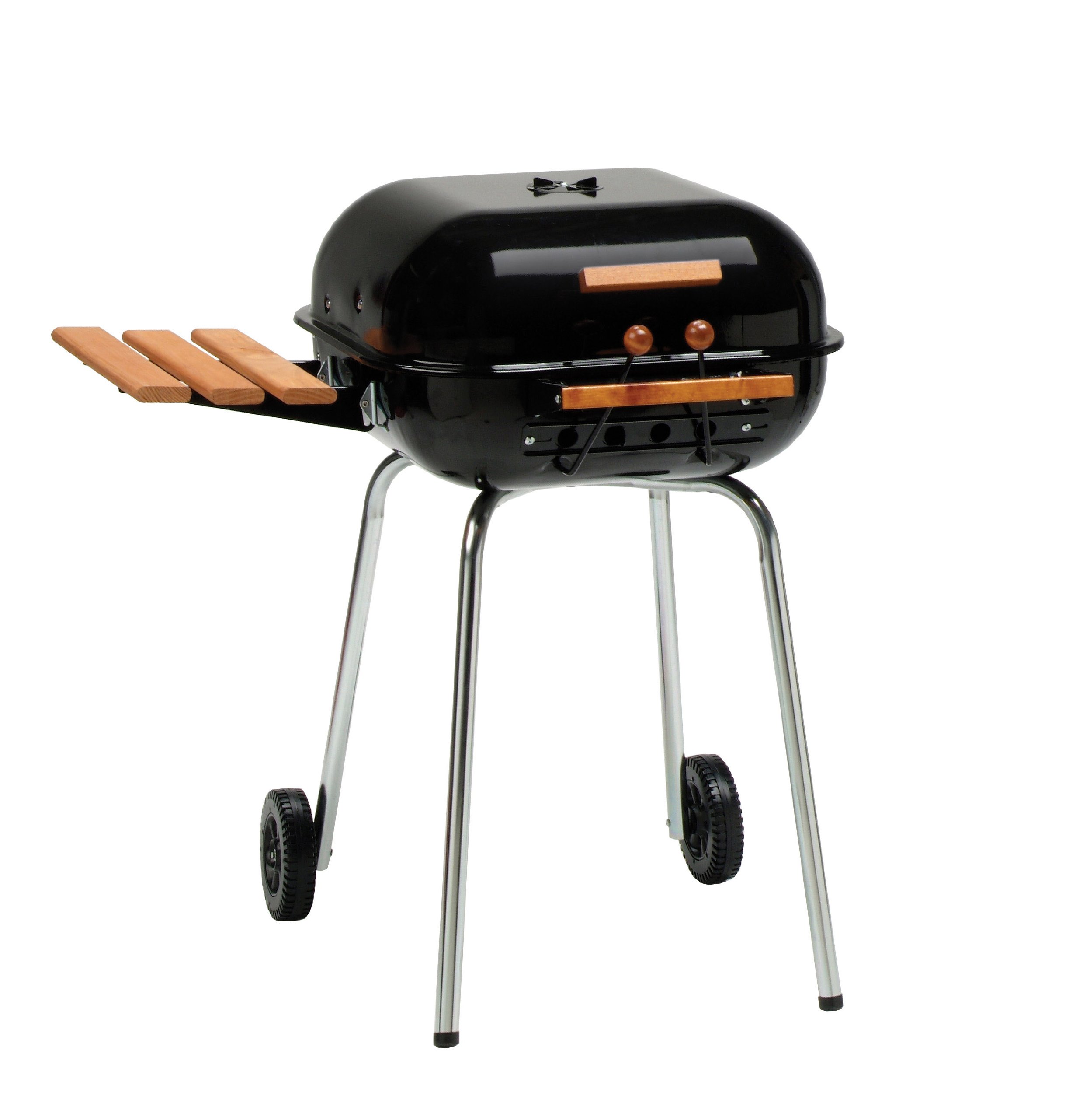 Americana Swinger Charcoal Grill with One Side Table, Black