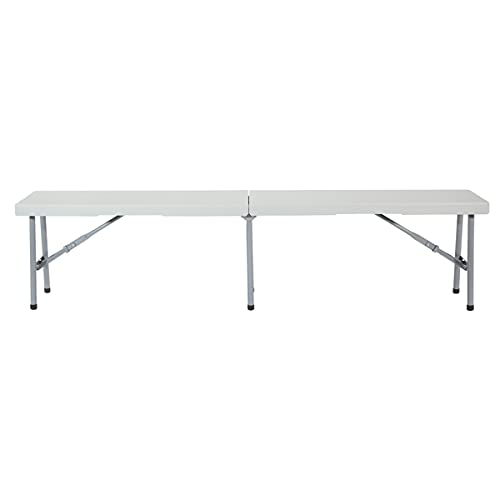 Office Star Resin Furniture for Indoor or Outdoor Use, Single, Fold in Half 6 Foot Bench