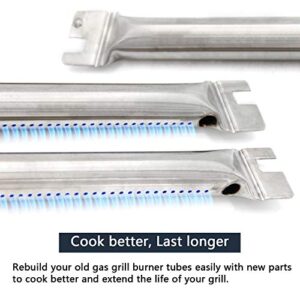 Hongso 7536 7508 Gas Grill Replacement Burner Tube Kit and Porcelain Steel Flavorizer Bars for Weber Spirit E310 320 (with Side Mounted Control Panel Older Model) Genesis Silver Gold Platinum B C 7537