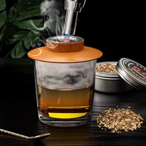 Whiskey Smoker Kit, Cocktail Smoker Kit With Torch, Old Fashioned Drink Smoker Kit With 4 Flavored Wood Chips, Smoke Infuser (No Butane), Gifts For Burbon Lovers