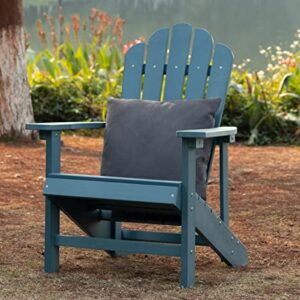 EFURDEN Adirondack Chair, Polystyrene, Weather Resistant & Durable Fire Pits Chair for Lawn and Garden, 350 lbs Load Capacity with Easy Assembly (Blue, 1 pc)