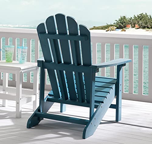 EFURDEN Adirondack Chair, Polystyrene, Weather Resistant & Durable Fire Pits Chair for Lawn and Garden, 350 lbs Load Capacity with Easy Assembly (Blue, 1 pc)