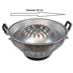 Aluminum Thai Lao Korean Charcoal Barbecue Stove +BBQ Grill Topper30cm 12" Made Thailand