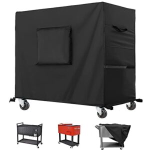 kovshuiwe waterproof 80 qt rolling cooler cart cover outdoor beverage cart patio ice chest protective covers fits most patio ice chest party cooler upto 37l x 20w x 36h inch