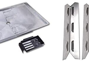 Quickflame Replacement Grease Tray (24-27 inches Width) and Heat Plate Set of 3 for Kenmore 146.23678310, 146.23679310, 640-05057371-6, 640-05057373-6 Gas Grills Models