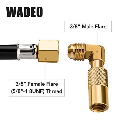 WADEO Propane Elbow Adapter, Low Pressure 3/8" Male Flare Propane Elbow Fitting for Blackstone Tabletop Camping Grill 17 Inch and 22 Inch Portable Gas Griddle