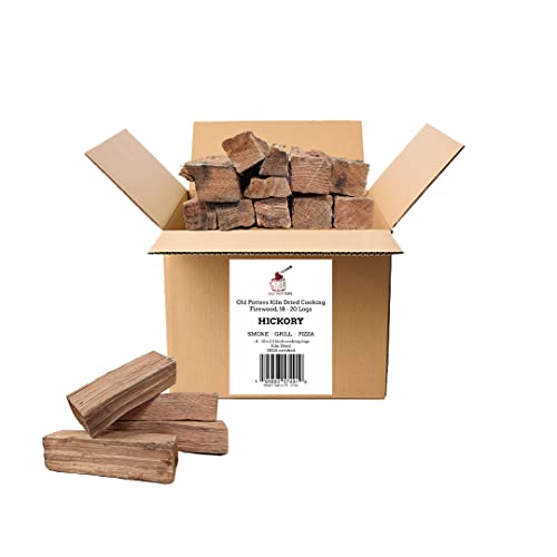 Old Potters Kiln Dried Firewood - Hickory, 1100 Cu. in, 18-20 Logs~ 8" x 2.5" Logs.