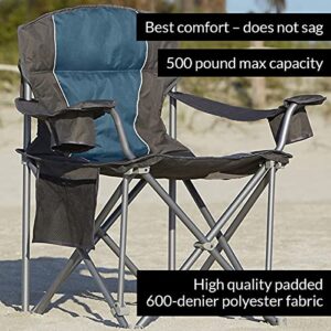 LivingXL by DXL Heavy Duty Portable Chair | Outdoor Lawn or Beach Chair with 500 lb Max Capacity, Lightweight Folding Frame