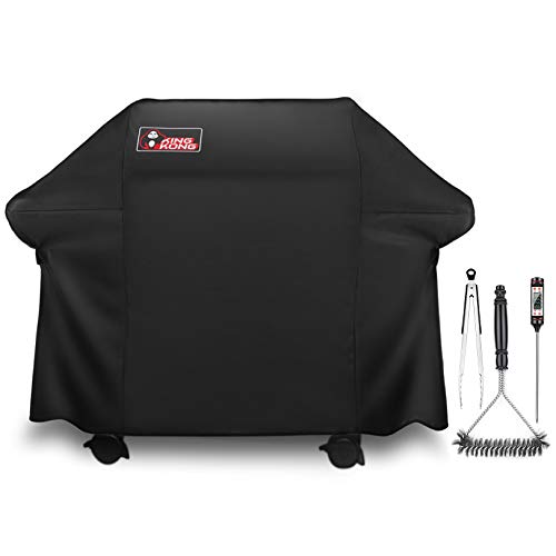 Kingkong Gas Grill Cover 7553 | 7107 Cover for Weber Genesis E and S Series Gas Grills Includes Grill Brush, Tongs and Thermometer