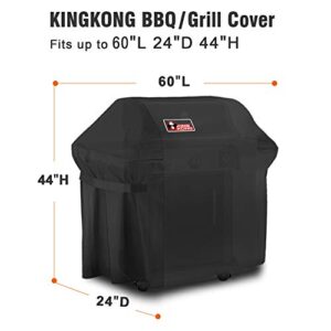 Kingkong Gas Grill Cover 7553 | 7107 Cover for Weber Genesis E and S Series Gas Grills Includes Grill Brush, Tongs and Thermometer