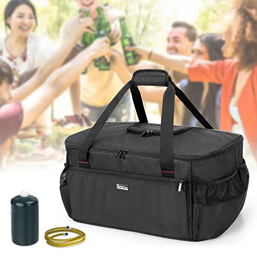 SAMDEW Outdoor Grill Cover Compatible with Weber 121020 Go-Anywhere Charcoal Grill, Portable Grill Storage Carry Bag Compatible with Weber 1141001 Go-Anywhere Gas Grill, Bag Only (Patented Design)