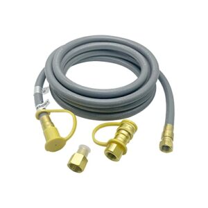 lgqiem 15ft natural gas hose - natural gas hose conversion kit 3/8"-18npt quick disconnect extra 3/8" female flare easy to connect suitable for gas grills, fire pit, portable generator, patio heater