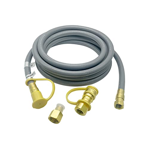 LGQIEM 15FT Natural Gas Hose - Natural Gas Hose Conversion Kit 3/8"-18NPT quick Disconnect Extra 3/8" Female Flare Easy to Connect Suitable for Gas Grills, Fire Pit, Portable Generator, Patio Heater