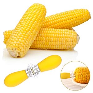 Corn Holders, 16Pcs/8 Pairs Stainless Steel Corn On The Cob Sweetcorn Corn Skewers, Interlocking Double Fork for BBQ Camping Outdoor Kitchen Tool