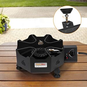 Outdoors Portable Wok Burner with Brackets, Adjustable Removable Legs and Flame Failure Protecting Device, ONLYFIRE GRILLS Tripod Gas Stove with 65000 BTU for Backyard and Camping Cooking