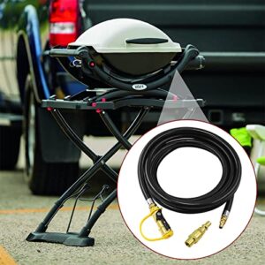 MENSI 12 Feet RV Shut-Off Quick Connect Disconnect Propane Hose Conversion Kit for Weber Q Series, Weber Traveller Grill