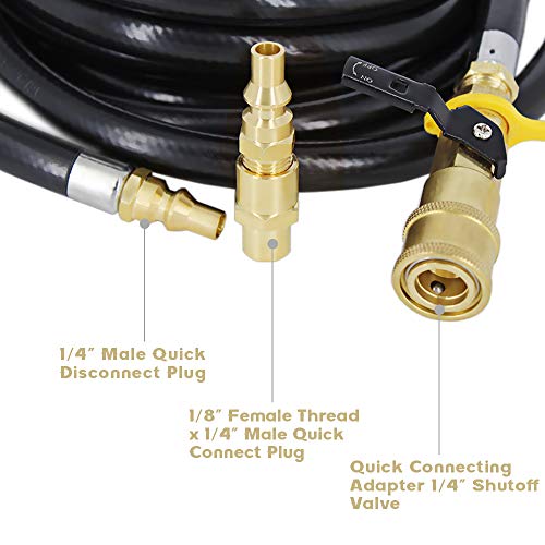 MENSI 12 Feet RV Shut-Off Quick Connect Disconnect Propane Hose Conversion Kit for Weber Q Series, Weber Traveller Grill