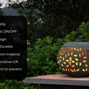 Solar Table Lantern Outdoor Indoor Waterproof - Dancing Flickering Flame Powered LED White Metal Desktop Decorative lamp auto on/Off Lightening Dusk to Dawn for Desk Patio Garden Pathway Garden Yard