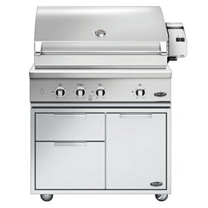 dcs evolution freestanding gas grill with rotisserie (be1-36rc-l-cad1-36e), 36-inch, propane