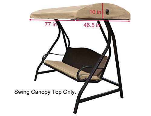 ALISUN Replacement Canopy Top for GT Porch Swing Model #GCS00229C (Will Not Fit Any Other Swing)