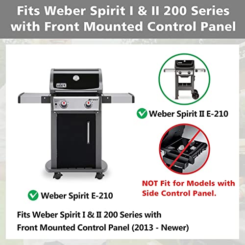 Barbqtime Grill Replacement Parts for Weber Spirit 200 Series Gas Grills with Front Control Panel (2 Burners), Grill Burner & Heat Plate Accessory Kit for Weber Spirit E-210, S-210, E-220, S-220