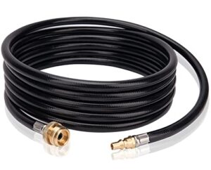 johahtang rv propane quick connect hose for grill 15ft quick connect propane hose replacement for 1 lb throwaway bottle connects 1 lb portable appliance to rv - 1/4 full flow quick-connect male plug