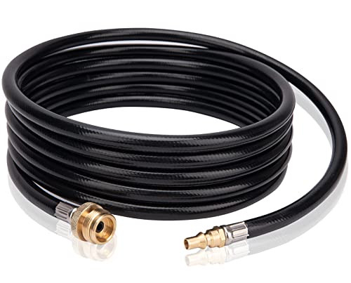 JOHAHTANG Rv Propane Quick Connect Hose for Grill 15FT Quick Connect Propane Hose Replacement for 1 LB Throwaway Bottle Connects 1 LB Portable Appliance to RV - 1/4 Full Flow Quick-Connect Male Plug