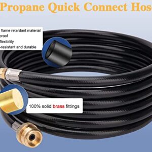 JOHAHTANG Rv Propane Quick Connect Hose for Grill 15FT Quick Connect Propane Hose Replacement for 1 LB Throwaway Bottle Connects 1 LB Portable Appliance to RV - 1/4 Full Flow Quick-Connect Male Plug