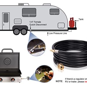 JOHAHTANG Rv Propane Quick Connect Hose for Grill 15FT Quick Connect Propane Hose Replacement for 1 LB Throwaway Bottle Connects 1 LB Portable Appliance to RV - 1/4 Full Flow Quick-Connect Male Plug