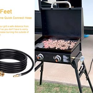 JOHAHTANG Rv Propane Quick Connect Hose for Grill 15FT Quick Connect Propane Hose Replacement for 1 LB Throwaway Bottle Connects 1 LB Portable Appliance to RV - 1/4 Full Flow Quick-Connect Male Plug