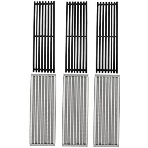 mixrbbq grill grate and emitter replacement parts for char-broil commercial, signature, or professional series tru-infrared gas grills, 3 pack