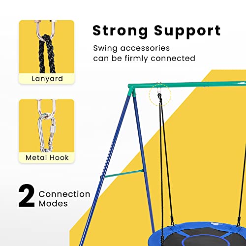 VIVOHOME Metal Frame Full Steel Swing Stand, Hold up to 440 lbs, Saucer Swing NOT Included