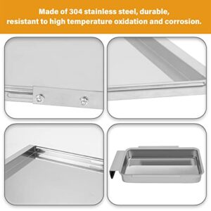 GARNETIN Grease Tray with Drip Pan for 4/5 Burner Outdoor Gas Grill Models from Dyna Glo, Nexgrill, Expert Grill, Kenmore, BHG and More - 304 Stainless Steel Grill Replacement Parts (24"-30")