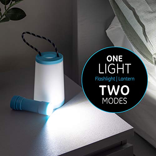 Enbrighten, Teal, 2 in 1 LED Combo Lantern, Flashlight, Task Light, Battery Operated, 200 Lumens, High/Low/Off, Table Lamp, Desk, Camping, Emergency, Storm, 57809