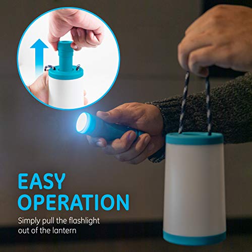 Enbrighten, Teal, 2 in 1 LED Combo Lantern, Flashlight, Task Light, Battery Operated, 200 Lumens, High/Low/Off, Table Lamp, Desk, Camping, Emergency, Storm, 57809