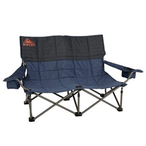 kelty low loveseat camping chair – portable, folding chair for festivals, camping and beach days, dark shadow/navy