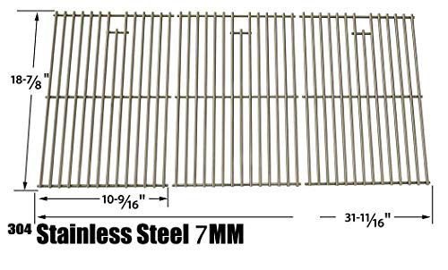 Stainless Steel Cooking Grid for Nexgrill 720-0709, 720-0709B, Kitchenaid, Brinkmann 810-1575-W and Charbroil 463241004, 463241904 Gas Grill Models, Set of 3
