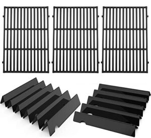 66096 cast iron cooking grates and 66796 flavorizer bars for weber genesis ii 600 series genesis ii e-610 s-610 genesis ii lx e-640 s-640 gas grills, 11 pcs heat plates replace for weber 91611, 66034