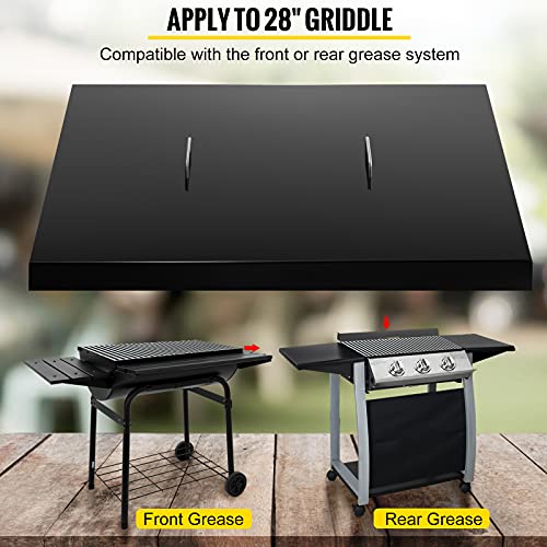 VEVOR Griddle Lid Cover, Work with 28" Blackstone Griddle, Powder Coated Black Carbon Steel Flat Top Griddle Cover, Griddle Cover with Heatproof Handle for Outdoor Griddle