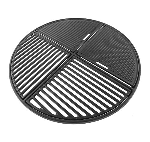 21.5” Cast Iron Grill Grate for Weber Original Kettle Premium 22" Charcoal Grill and Smokers, Replacement for Weber 22" Performer Premium Grill, Two types of cooking surfaces, Modular Fits 22" Grills