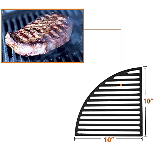 21.5” Cast Iron Grill Grate for Weber Original Kettle Premium 22" Charcoal Grill and Smokers, Replacement for Weber 22" Performer Premium Grill, Two types of cooking surfaces, Modular Fits 22" Grills