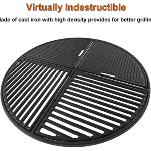 21.5” Cast Iron Grill Grate for Weber Original Kettle Premium 22" Charcoal Grill and Smokers, Replacement for Weber 22" Performer Premium Grill, Two types of cooking surfaces, Modular Fits 22" Grills