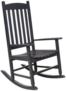 amazon aware fsc certified outdoor porch rocker chair, acacia wood, black