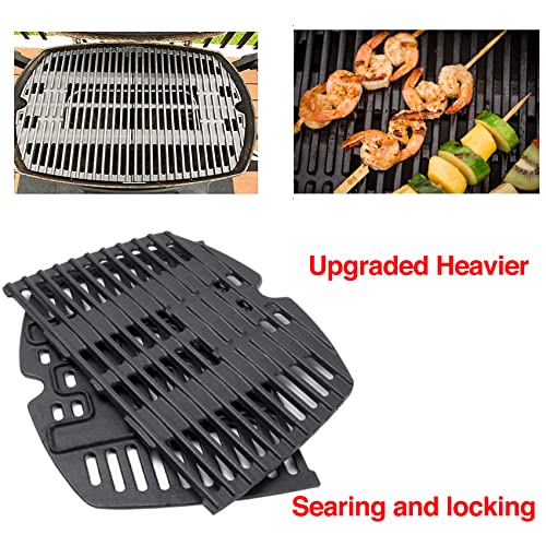 7645 Grate Replacement Parts for Weber Q200 Q220 Q2000 Q2400 Series Grill 396000 396002 53060001 54060001 566002 Accessories 2PCS 65811 Cast Iron Cooking Grid